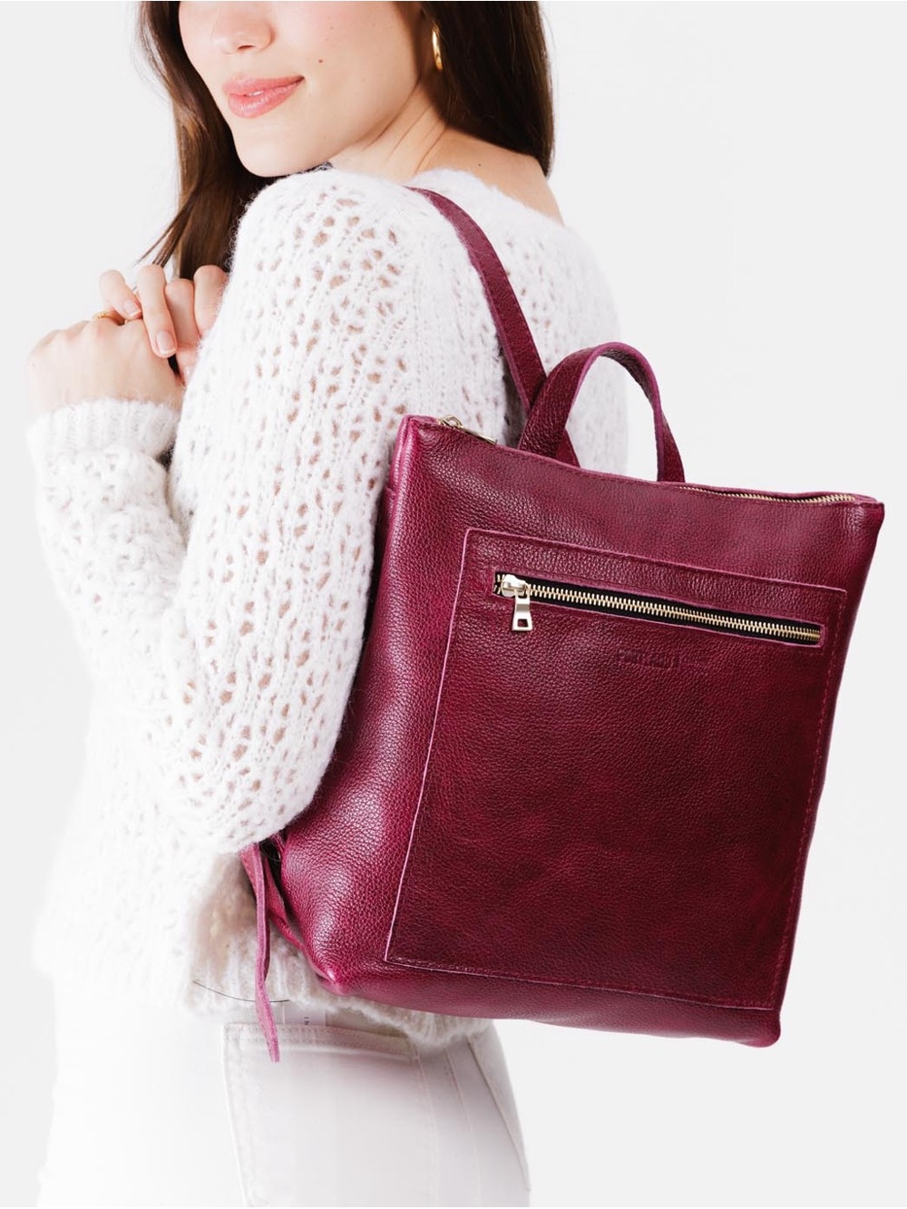 Cosmo Pink Portland Leather Large Tote Backpack- NWOT